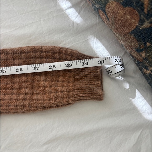 Rachel Zoe Waffle Knit 2-ply Cashmere Sweater Medium Brown - Picture 6 of 7